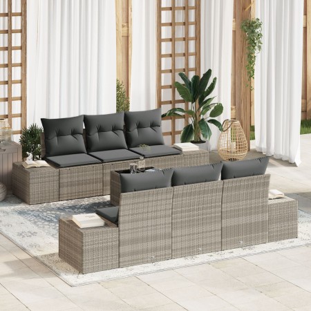 Juego de Sofá de Jardín Conjunto de 7 Gris Claro, Gris Oscuro de , Sofás de exterior - Ref: Foro24-3355621, Precio: 582,36 €,...