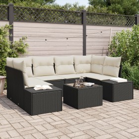 Juego de sofá de jardín de 7 piezas con cojines Negro poliratán de , Sofás de exterior - Ref: Foro24-3355626, Precio: 498,34 ...