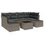 Juego de Sofá de Jardín de 7 Piezas con Cojines Gris Ratán Poli de , Sofás de exterior - Ref: Foro24-3355628, Precio: 504,35 ...