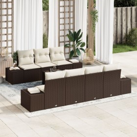 Set de Sofá de Jardín de 8 Piezas con Cojines Marrón de Poliratán de , Sofás de exterior - Ref: Foro24-3355637, Precio: 611,4...