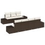 Set de Sofá de Jardín de 8 Piezas con Cojines Marrón de Poliratán de , Sofás de exterior - Ref: Foro24-3355637, Precio: 611,4...