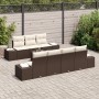Set de Sofá de Jardín de 8 Piezas con Cojines Marrón de Poliratán de , Sofás de exterior - Ref: Foro24-3355637, Precio: 611,4...