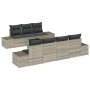 Conjunto de Sofá de Jardín de 8 Piezas con Cojines Gris Claro de Ratán Sintético de , Sofás de exterior - Ref: Foro24-3355641...