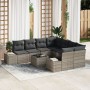 Juego de Sofás de Jardín de 9 Piezas con Cojines Gris Poliratán de , Sofás de exterior - Ref: Foro24-3355668, Precio: 609,21 ...