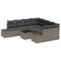 Juego de Sofás de Jardín de 9 Piezas con Cojines Gris Poliratán de , Sofás de exterior - Ref: Foro24-3355668, Precio: 609,21 ...