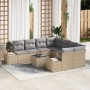 Juego de Sofá de Jardín de 9 Piezas con Cojines Beige Ratán de Polietileno de , Sofás de exterior - Ref: Foro24-3355669, Prec...