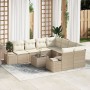 Set de Sofá de Jardín de 9 Piezas con Cojines Beige Ratán Polímero de , Sofás de exterior - Ref: Foro24-3355670, Precio: 683,...