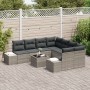 Juego de Sofá de Jardín de 9 Piezas con Cojines Gris Claro Ratán Sintético de , Sofás de exterior - Ref: Foro24-3355671, Prec...