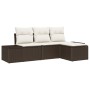 Conjunto de Sofá de Jardín de 4 Piezas con Cojines de Poliratán Marrón de , Sofás de exterior - Ref: Foro24-3355677, Precio: ...