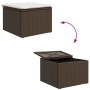 Conjunto de Sofá de Jardín de 4 Piezas con Cojines de Poliratán Marrón de , Sofás de exterior - Ref: Foro24-3355677, Precio: ...
