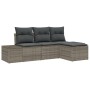 Juego de Sofás de Jardín de 4 Piezas con Cojines Gris Ratán Sintético de , Sofás de exterior - Ref: Foro24-3355678, Precio: 3...