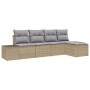 Juego de Sofás de Jardín de 5 Piezas con Cojines Beige de Poliratán de , Sofás de exterior - Ref: Foro24-3355689, Precio: 387...