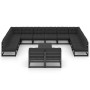 Set de muebles de jardín 13 pzas con cojines madera pino negro de vidaXL, Conjuntos de jardín - Ref: Foro24-3077243, Precio: ...