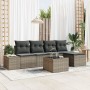 Juego de Sofás de Jardín de 5 Piezas con Cojines de Ratán Sintético Negro de , Sofás de exterior - Ref: Foro24-3355698, Preci...