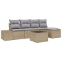 Conjunto de Sofá de Jardín de 6 Piezas con Cojines de Poliratán Negro de , Sofás de exterior - Ref: Foro24-3355699, Precio: 4...