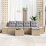 Conjunto de Sofá de Jardín de 6 Piezas con Cojines de Poliratán Negro de , Sofás de exterior - Ref: Foro24-3355699, Precio: 4...