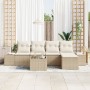 Conjunto de Sofá de Jardín de 6 Piezas con Cojines de Ratán Marrón de , Sofás de exterior - Ref: Foro24-3355700, Precio: 450,...