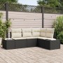 Conjunto de Sofá de Jardín de 4 Piezas con Cojines Negro Poliratán de , Sofás de exterior - Ref: Foro24-3355706, Precio: 327,...