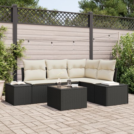Conjunto de Sofá de Jardín de 4 Piezas con Cojines Ratán Poliéster Marrón de , Sofás de exterior - Ref: Foro24-3355716, Preci...