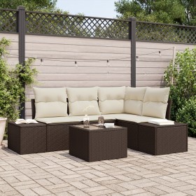 Conjunto de Sofá de Jardín de 4 Piezas con Cojines en Gris de Ratán de Poliéster de , Sofás de exterior - Ref: Foro24-3355717...