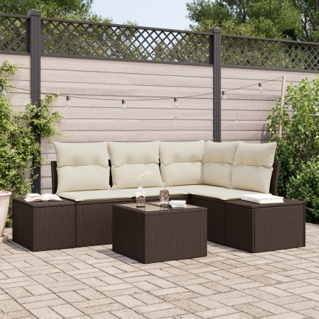 Conjunto de Sofá de Jardín de 4 Piezas con Cojines en Gris de Ratán de Poliéster de , Sofás de exterior - Ref: Foro24-3355717...
