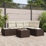 Conjunto de Sofá de Jardín de 4 Piezas con Cojines en Gris de Ratán de Poliéster de , Sofás de exterior - Ref: Foro24-3355717...