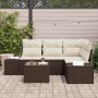 Conjunto de Sofá de Jardín de 4 Piezas con Cojines en Gris de Ratán de Poliéster de , Sofás de exterior - Ref: Foro24-3355717...