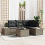 Conjunto de Sofá de Jardín de 4 Piezas con Cojines Negros de Ratán Poliéster de , Sofás de exterior - Ref: Foro24-3355718, Pr...