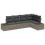 Conjunto de sofá de jardín de 5 piezas con cojines Gris Poliratán de , Sofás de exterior - Ref: Foro24-3355728, Precio: 391,0...
