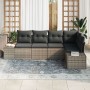 Conjunto de sofá de jardín de 5 piezas con cojines Gris Poliratán de , Sofás de exterior - Ref: Foro24-3355728, Precio: 391,0...