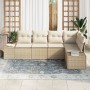 Conjunto de Sofá de Jardín de 5 Piezas con Cojines Beige Ratán Poli de , Sofás de exterior - Ref: Foro24-3355730, Precio: 424...