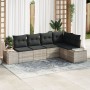 Conjunto de Sofá de Jardín Juego de 5 Gris Claro Ratán de , Sofás de exterior - Ref: Foro24-3355731, Precio: 405,39 €, Descue...
