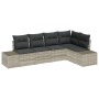Conjunto de Sofá de Jardín Juego de 5 Gris Claro Ratán de , Sofás de exterior - Ref: Foro24-3355731, Precio: 405,39 €, Descue...