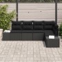 Set de Sofá de Jardín de 5 Piezas con Cojines Negro Poliratán de , Sofás de exterior - Ref: Foro24-3355732, Precio: 398,91 €,...