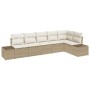 Conjunto de sofá de jardín de 6 piezas con cojines Beige Poliratán de , Sofás de exterior - Ref: Foro24-3355750, Precio: 478,...