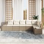 Conjunto de sofá de jardín de 6 piezas con cojines Beige Poliratán de , Sofás de exterior - Ref: Foro24-3355750, Precio: 478,...