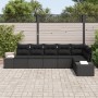 Conjunto de Sofá de Jardín de 6 Piezas con Cojines Negro Poliratán de , Sofás de exterior - Ref: Foro24-3355752, Precio: 458,...