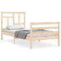 Estructura de cama con cabecero madera maciza 90x200 cm de vidaXL, Camas y somieres - Ref: Foro24-3194946, Precio: 89,81 €, D...
