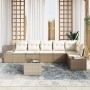 Sofás de Jardín de 7 Piezas con Cojines Ratán Poliéster Marrón de , Sofás de exterior - Ref: Foro24-3355760, Precio: 530,75 €...