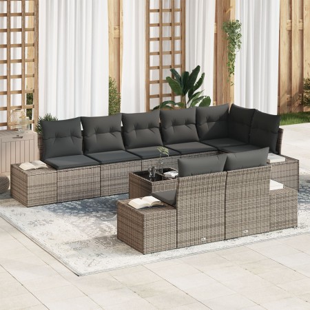 Juego de sofá de jardín de 8 piezas con cojines Poliratán negro de , Sofás de exterior - Ref: Foro24-3355788, Precio: 681,00 ...