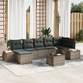 Juego de Sofá de Jardín de 7 Piezas con Cojines Ratán Poliéster Negro de , Sofás de exterior - Ref: Foro24-3355828, Precio: 5...