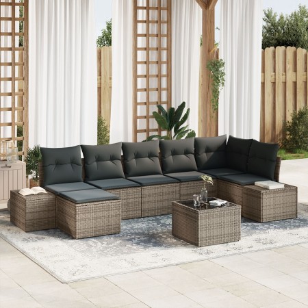 Juego de Sofá de Jardín de 7 Piezas con Cojines Ratán Poliéster Negro de , Sofás de exterior - Ref: Foro24-3355828, Precio: 5...