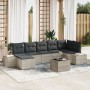 Set de Sofá de Jardín de 8 Piezas con Cojines Ratán Gris Poli de , Sofás de exterior - Ref: Foro24-3355831, Precio: 585,92 €,...