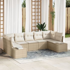 Conjunto de sofá de jardín de 7 piezas con cojines Beige Polyratán de , Sofás de exterior - Ref: Foro24-3355880, Precio: 526,...