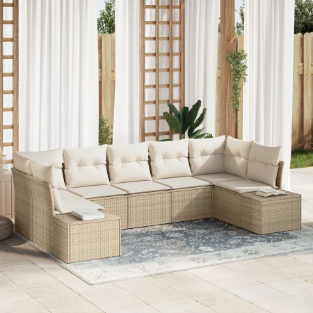 Conjunto de sofá de jardín de 7 piezas con cojines Beige Polyratán de , Sofás de exterior - Ref: Foro24-3355880, Precio: 526,...