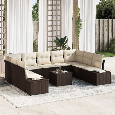 Juego de sofá de jardín de 9 piezas con cojines gris poliratán de , Sofás de exterior - Ref: Foro24-3355897, Precio: 700,23 €...
