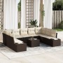 Juego de sofá de jardín de 9 piezas con cojines gris poliratán de , Sofás de exterior - Ref: Foro24-3355897, Precio: 700,23 €...