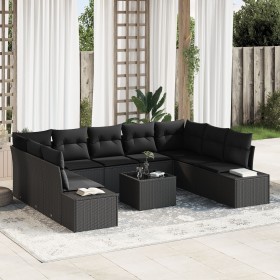 Juego de Sofás de Jardín de 10 Piezas con Cojines Beige Poliratán de , Sofás de exterior - Ref: Foro24-3355902, Precio: 688,5...