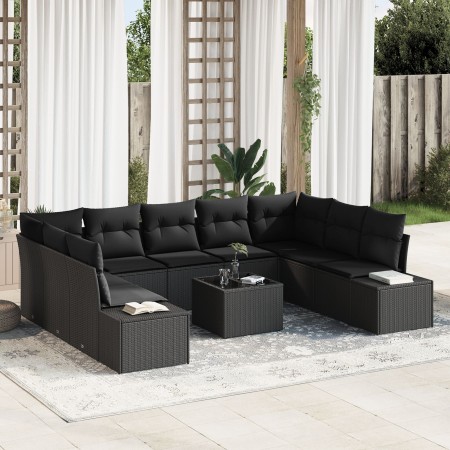 Juego de Sofás de Jardín de 10 Piezas con Cojines Beige Poliratán de , Sofás de exterior - Ref: Foro24-3355902, Precio: 688,5...