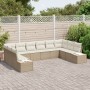 Conjunto de Sofás de Jardín de 10 piezas con Cojines Beige Ratán Poliéster de , Sofás de exterior - Ref: Foro24-3355910, Prec...